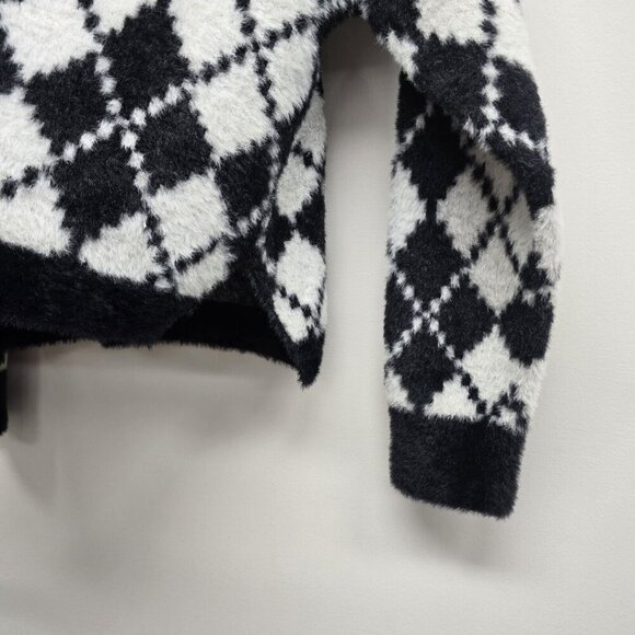 Abercrombie & Fitch Ultra Soft A&F Collection Argyle Sweater Crop Boxy Size M - Picture 4 of 7